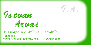 istvan arvai business card